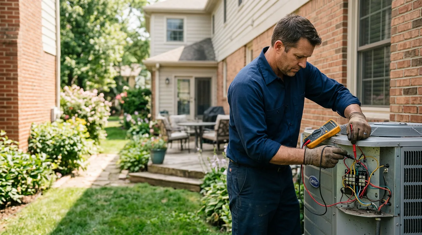 HVAC technician working near Zanesville, OH